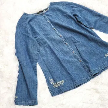 [ Eddie Bauer ] 데님 블루 긴팔 셔츠/M