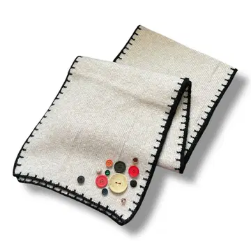 머플러 버튼 장식 스터드 핸드메이드 y2k 화이트