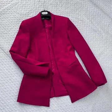 ZARA 노카라 자켓 빨간색 핑크 s 사이즈