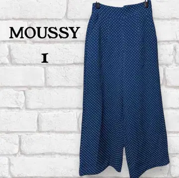 MOUSSY 와이드 팬츠 1 블루 계열 도트 여성용