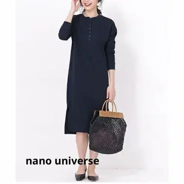 [ 나노 유니버스 ] F 트레이닝 원피스 네이비 긴팔 심플 캐주얼