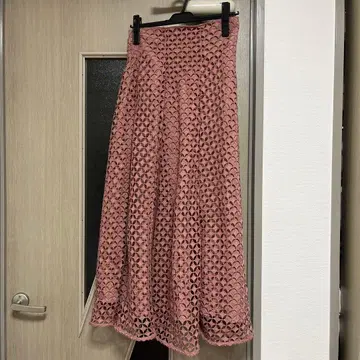 핑크 플레어 롱 스커트