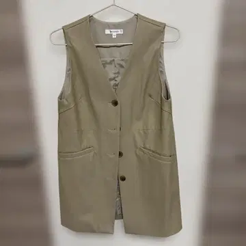 MOUSSY 베이지 슬리브리스 베스트