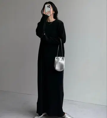 wee9s / 데일리 데일리 슈퍼 스트레치 크루넥 플리츠 원피스