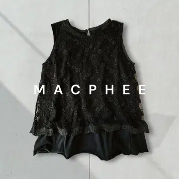 MACPHEE 맥피 레이스 자수 슬리브리스 상의 탱크탑