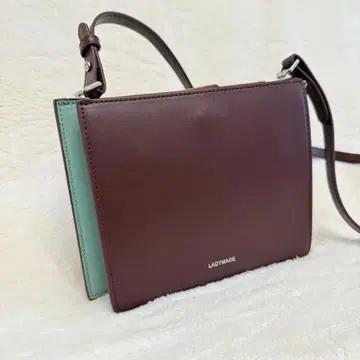 LADYMAD 바이컬러 숄더백 가죽 복고풍 느낌 여성용