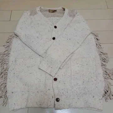 아이보리 프린지 니트 가디건