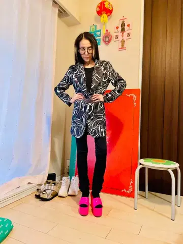 제브라 패턴 테일러드 자켓