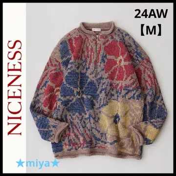 NICENESS 24aw DERAIN HALF-ZIP SWEATER