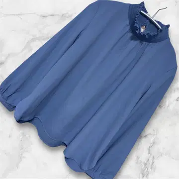 새상품 [엠에프에디토리얼] 프릴 블루 셔츠 긴팔 L 입학식 봄