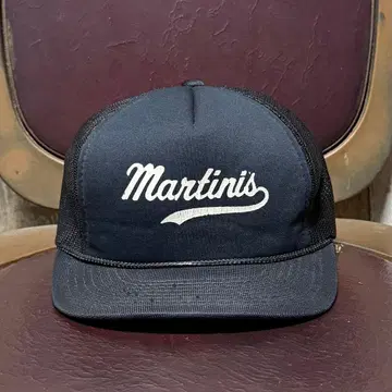 미국 빈티지 의류 메쉬 캡 블랙 Martinis 마티니 페이드