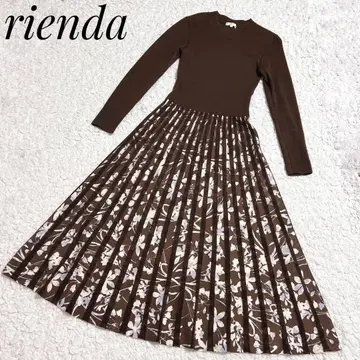 [rienda] 니트 x 플리츠 원피스 (브라운 FREE)