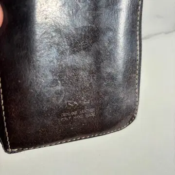 RYU 천연 가죽 다크 브라운 장지갑 지퍼식