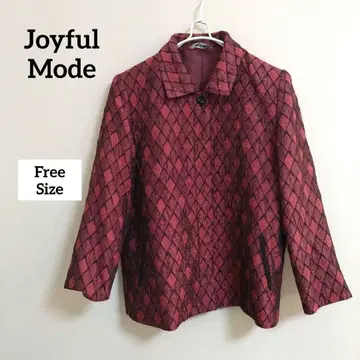 Joyful Mode 빨간색 계열 다이아몬드 패턴 자켓