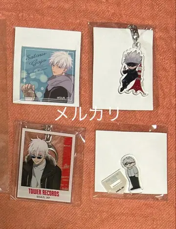 주술회전 고죠 사토루 캔뱃지 키링 미니 아크릴 스탠드 4점