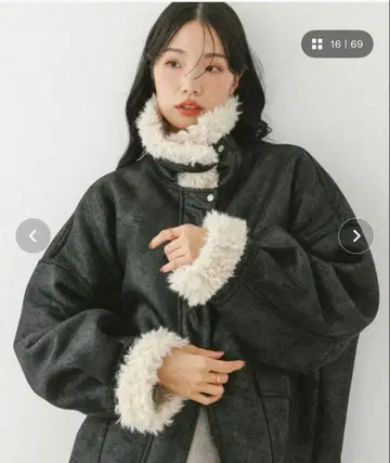 Heather 퍼 칼라 BIG 무스탕 자켓