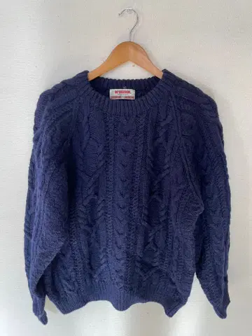 McREGOR 맥레거 케이블 니트 스웨터, 네이비 M 사이즈