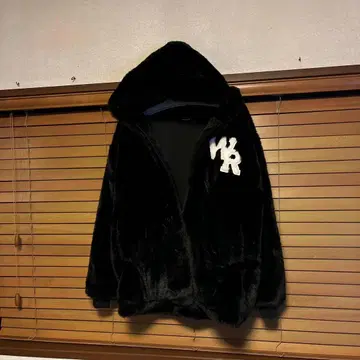 WR 로고 블랙 플리스 자켓 L