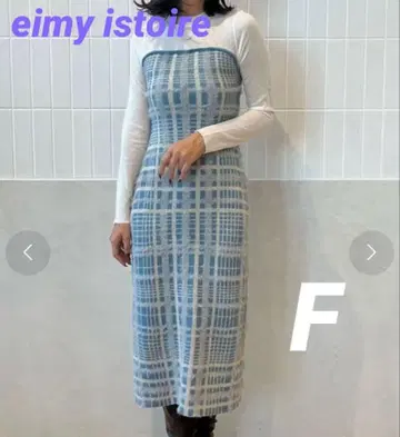 eimy istoire 체크 자카드 니트 원피스 F