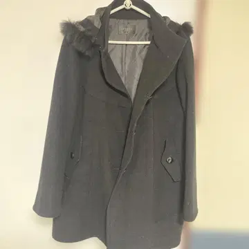 ARTICLE 블랙 후드 부착 피코트