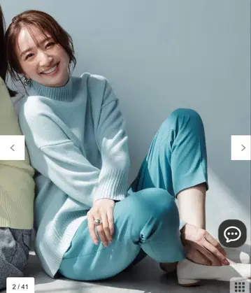 UNFILO [세탁 가능] 울 캐시미어 하이넥 니트 S