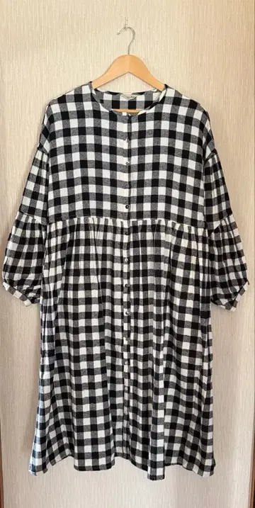 Samansa Mos2 해링본 개더 원피스