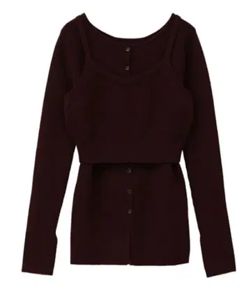 CLANE BUSTIER SET BOAT NECK KNITCARDIGAN