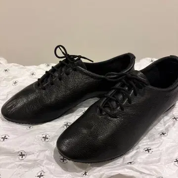 새상품급 CROWN JAZZ 부드러운 가죽 스트링 슈즈 사이즈 5 블랙