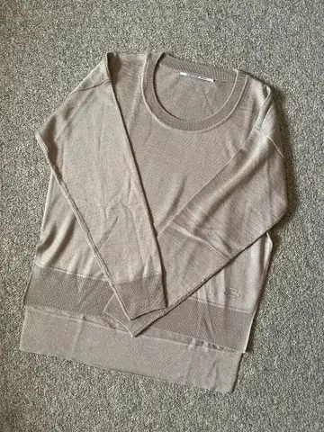 마우지 니트 긴팔 베이지 프리