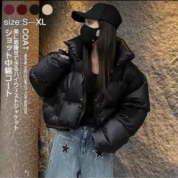 블랙 숏 다운 자켓