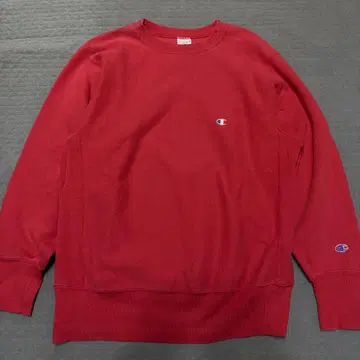 90s USA제 리버스 위브 챔피온 빨간색 페이드 맨투맨