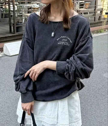 cpcm [ ASUKA 감수 ] 파우더 가공 원숄더 맨투맨