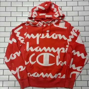 [레어] 챔피온 리버스 위브 올 패턴 후드티 빅 로고 XL
