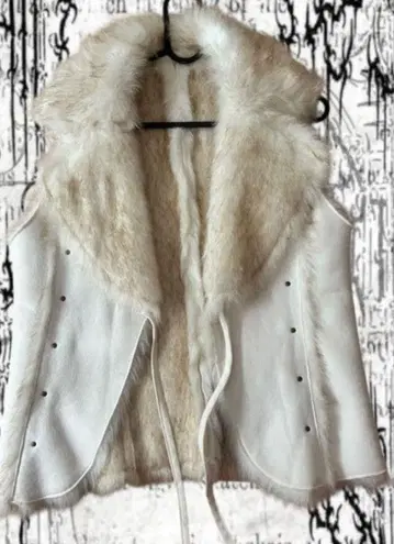 여성용 인조 모피 베스트