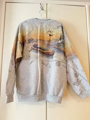 US 구제 의류 Artisans 애니멀 맨투맨