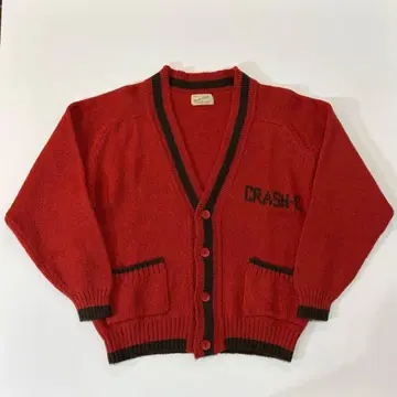 90s Crash Club 울 니트 가디건 레드 M
