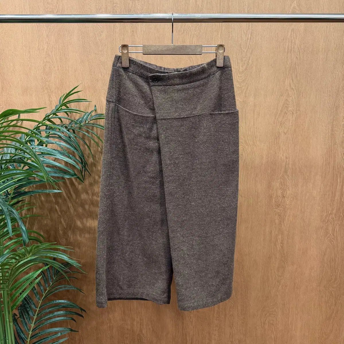 Issey Miyake Plantation Pants Overlap Layered Detail Wide Fit Beige