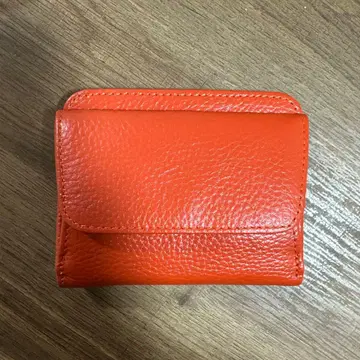 VitaFelice 오렌지 가죽 접이식 지갑