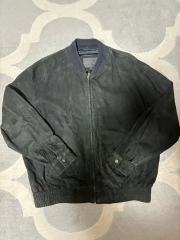 saks fifth avenue 스웨이드 블루종 가죽 자켓