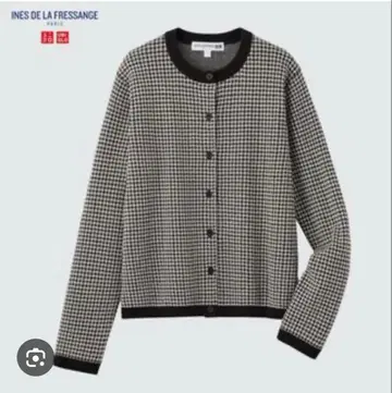 유니클로 INESDELAFRESSANGE 자카드 크루넥 가디건