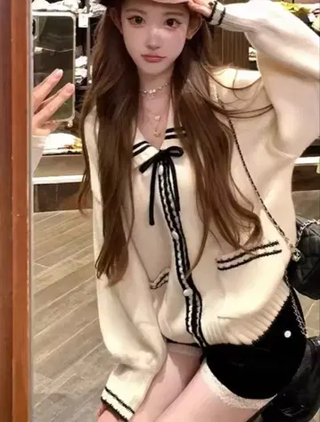 세일러 바이컬러 가디건 kerry #miu계 왕홍