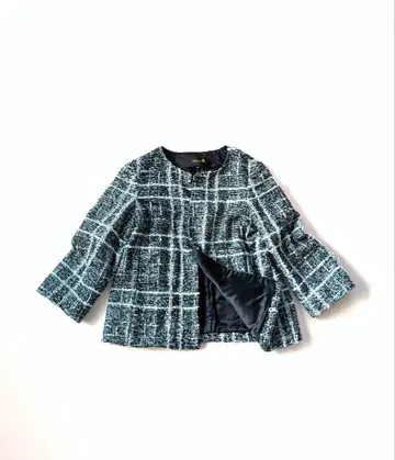 정가 약 10만 새상품급 Drawer 노카라 라메 트위드 자켓