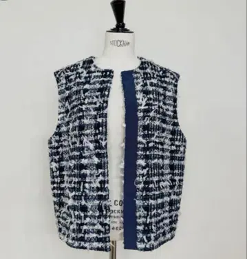OHGA 트위드 베스트 네이비 베스트 TWEED VEST