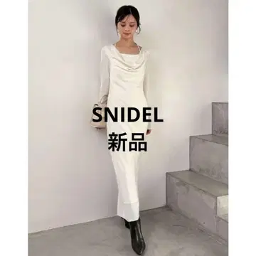 [ 택 포함 새상품 ] SNIDEL 드레이프 백 새틴 롱 원피스