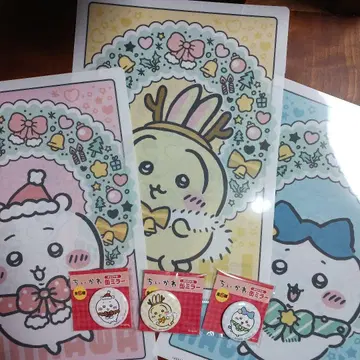 치이카와 오리지널 캔 거울 클리어 파일 3종 세트 세븐일레븐 한정판