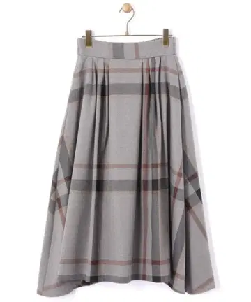 비어즐리 체크 플레어 스커트 그레이