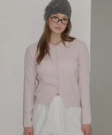 GIUNON 소프트 니트 가디건 핑크