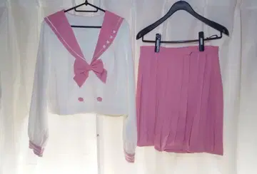 ToAlice 하트 라인 세일러 상의 플리츠 스커트