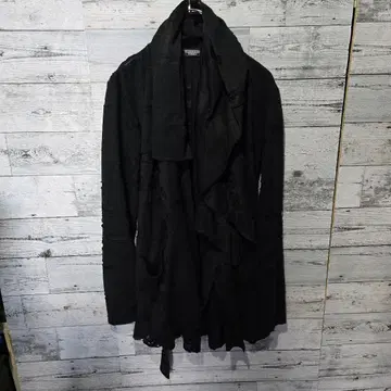 TORNADO MART 블랙 다잉 가공 롱 가디건