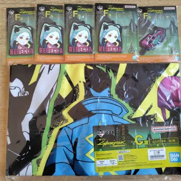 사이버 펑크 제일복권 C상 빅 타월, F상 러버 참 4종